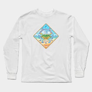 Jacksonville Beach, Florida, Blue Crab on Beach Long Sleeve T-Shirt